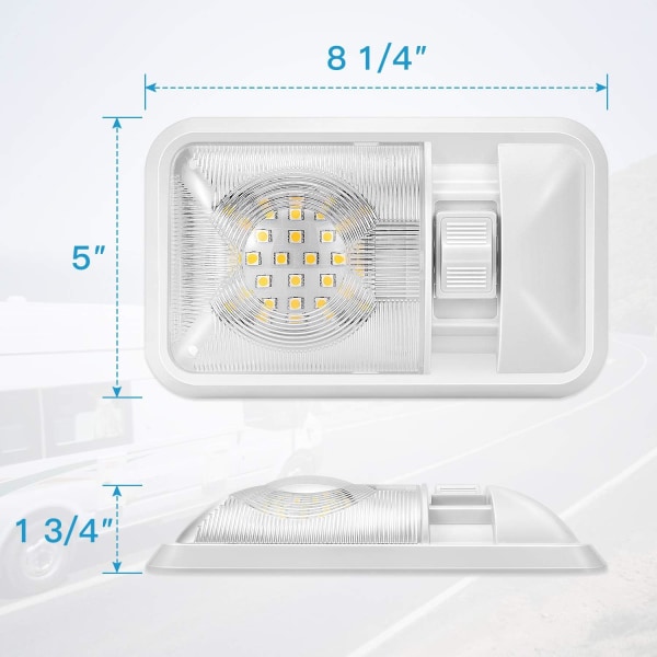 12V LED RV Takkuppelys 800LM RV Innvendig Belysning for Tra