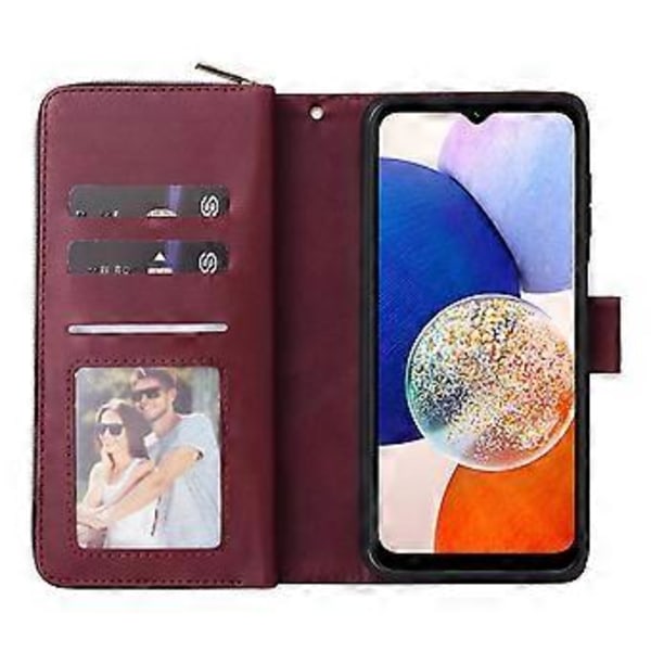För Samsung Galaxy A15 4G/A15 5G Fodral Läder 9 Kortfack Telefonfodral med Handledsrem Style E