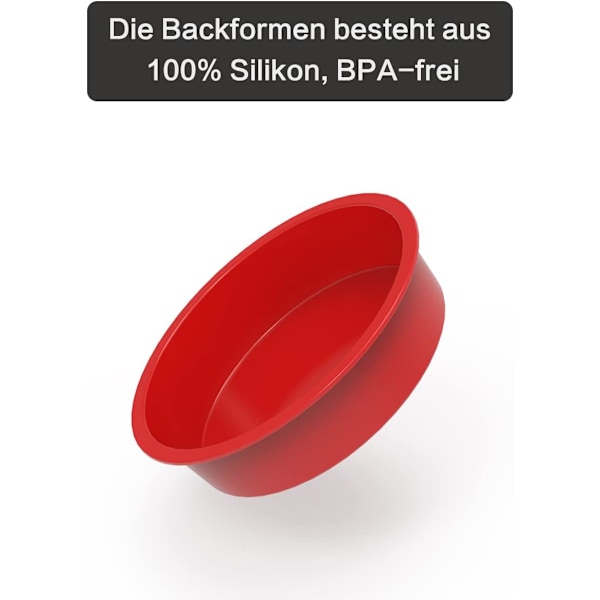 2 runde silikonkakeformer, 20cm silikonkakeformer, non-stick