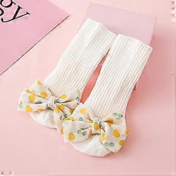 2 st/set Bebisstrumpor Blomma Halkfria Strumpor för 0-24M Spädbarn Flickor Nyfödda Barnstrumpor med Spetsrosettdekorationer snö knopp blomma S snow bud flower S