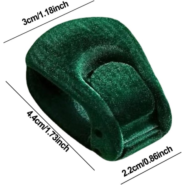 Flockade mörkgröna täckesklämmor, 6 st duntäcksklämmor, en