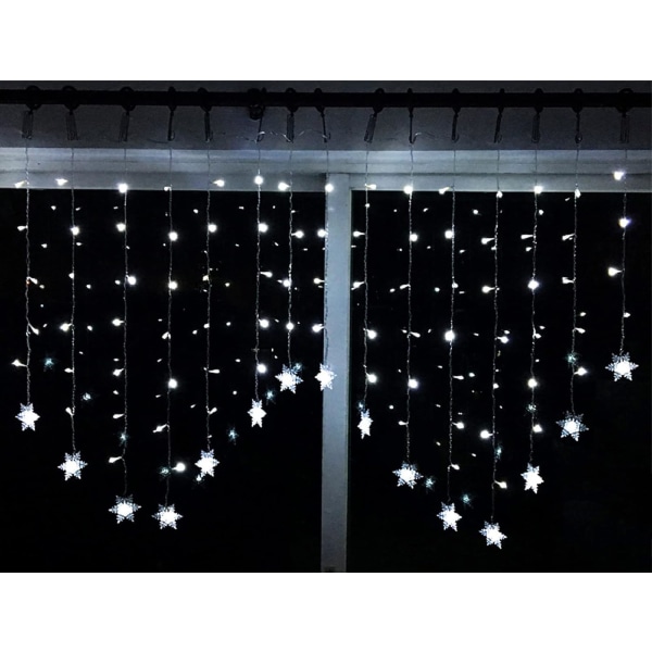 Christmas Window Lights Curtain Lights 5m 216 LEDs Snowflakes Fai