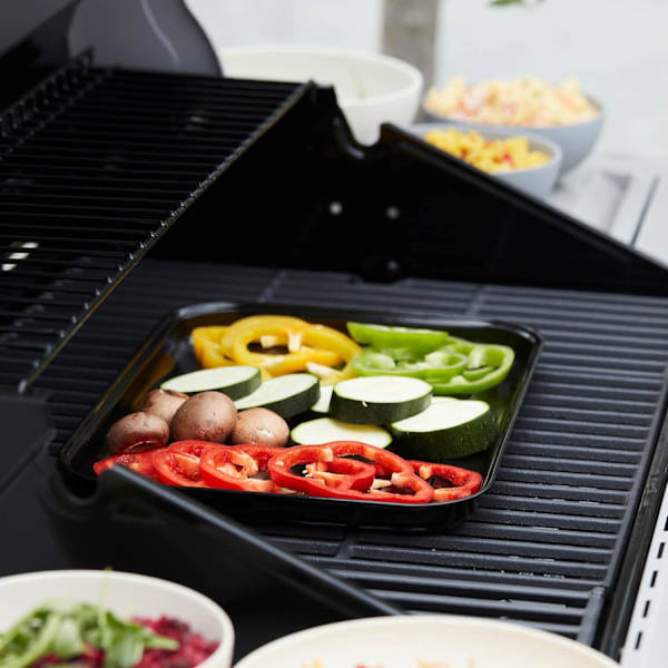 34,5x24,5cm, rustfrit stål aluminiumsbelagt husholdnings non-stick stegepande