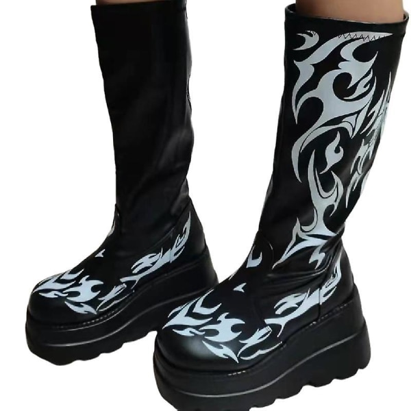 Tryckta Fire Shadow Boots Platform Boots Wedge Shoes.41.