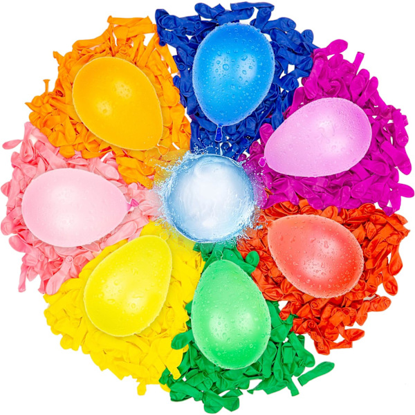 Vandballoner Refill Kits 500 Pak Farverige Latex Bomber Vandkampspil Sports Splash Sommer Sjov til Børn og Voksne（B）