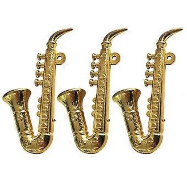 3 st 1:12 Dockhus Musikalisk Instrument Dekoration Mini Instrument Leksaker för Hem Barn Sovrum (Saxofon Stil)