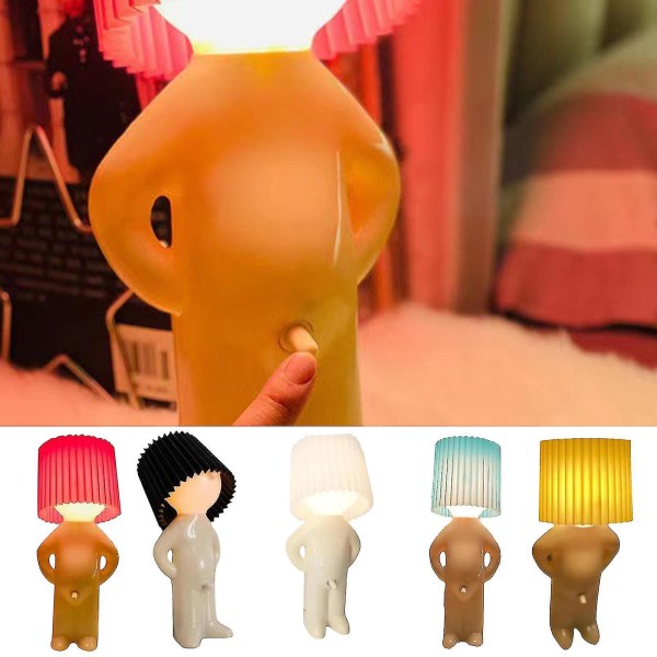 Blå bordlampe for sjenerte menn, kreativ bordlampe for slemme gutter