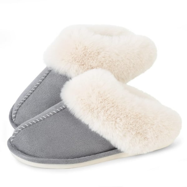 44/45 gray men's slippers comfortable warm winter anti-skid home