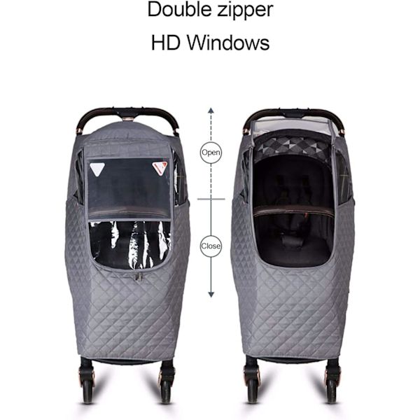 Grå regnslag til babystroller, babyrejse vejrskærm, Pushch