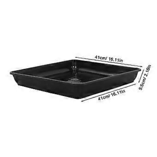 2 stk. Plantefat, firkantet plantefat, plast plantebrett, dryppbrett for blomsterpotter
