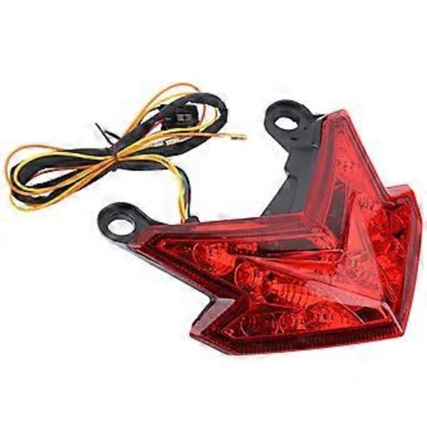 Motorsykkel LED Baklys Lampe Brems Blinklys Baklykt for Kawasaki Z800 2013 2014 (Rød)
