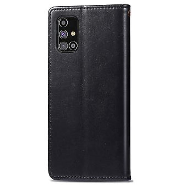 Yksivärinen nahkakotelo Samsung Galaxy M31s -puhelimelle Black