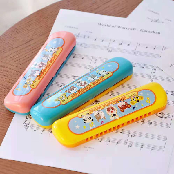 1 stk. blues harmonika til børn, 16 huller blå harmonika, bl