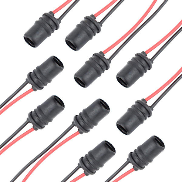 10 stk. T10 W5W 194 LED-pærer Sockets Pre Wired Harness Connector