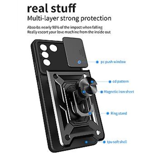 Skydeligt Kameradæksel Design Cover til vivo V27e Red