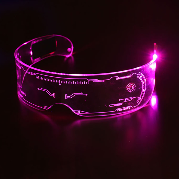 1 Led-briller - Cyberpunk-briller med lys - Til fest Cosplay Fe