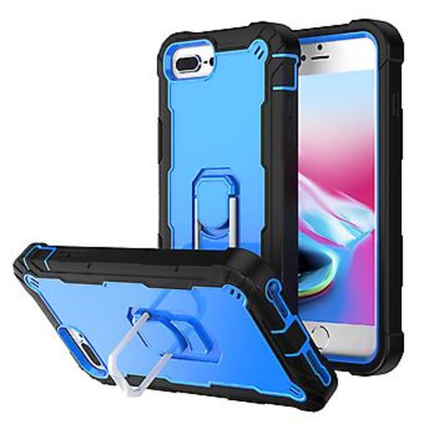 PC + Gummiskal för iPhone 8 Plus / 7 Plus Black   Blue