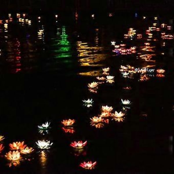 LED Vannflytende Lotuslys Batteridrevet Midhøstfestival Vannblomst Nattlampe for Bryllupsbadekar Dekor Gradientlys Gradient light