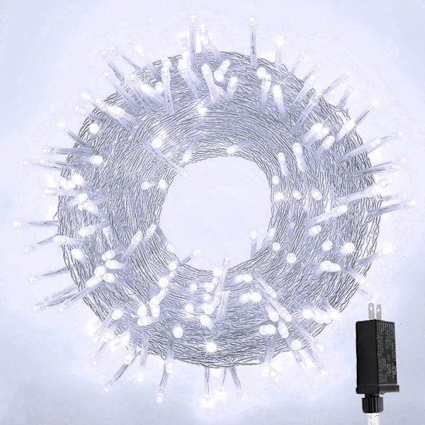 75,45 fot 200 LED utbyggbara vita ljusslingor 8 mönster