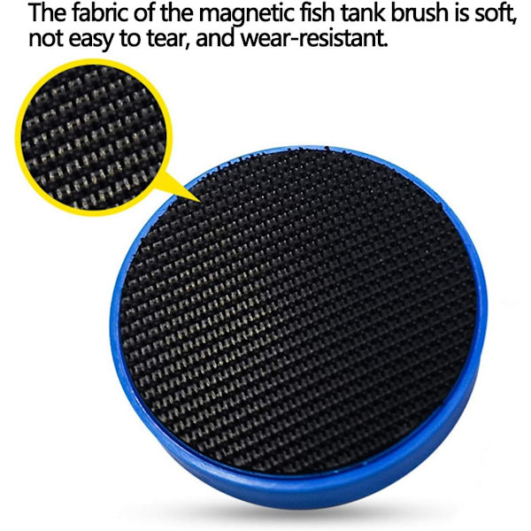 Sort, Hvid, Blå - 3 stk. Magnetisk børste til akvarium, Mini magnet