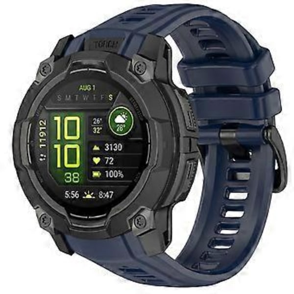 Til Garmin Instinct 3 45mm Urrem 22mm Silikone Udskiftningsrem Navy Blue