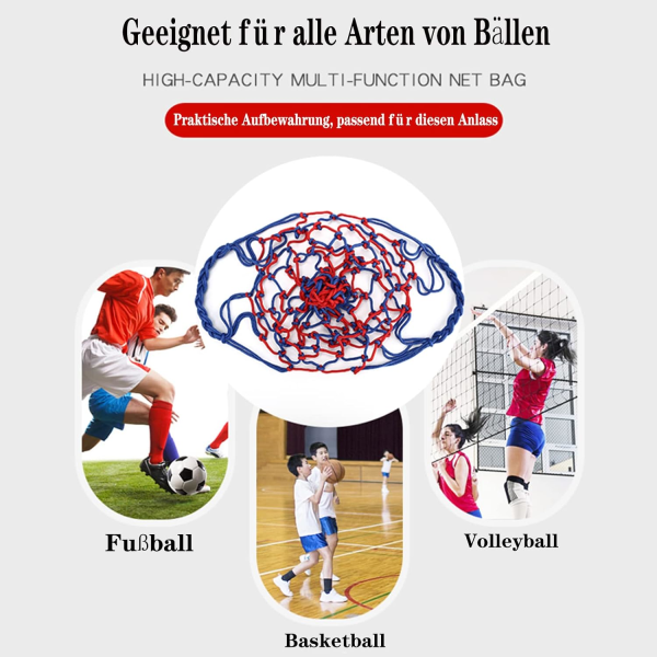 Basketbollnätpåse - Nätpåse i nylon - Bärbar fotbollsnätpåse