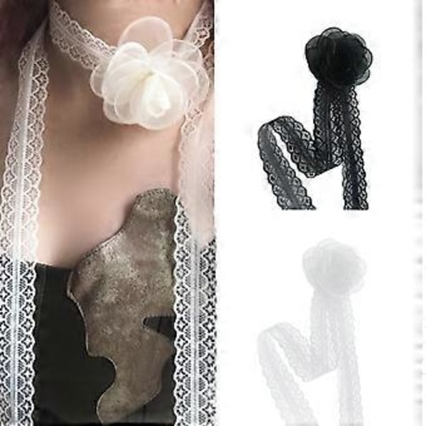 Kukka Choker Kaulakoru Kamelia Choker Ruusu Choker Pitsikukka Panta Kukka Hiuspanta Vyö Hatun Nauha Kukka Vyö Beige Beige