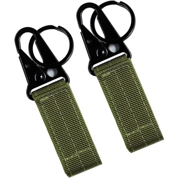 2 STK Grønn Tactical Gear Clip, Nylon nøkkelringholder eller Tactica