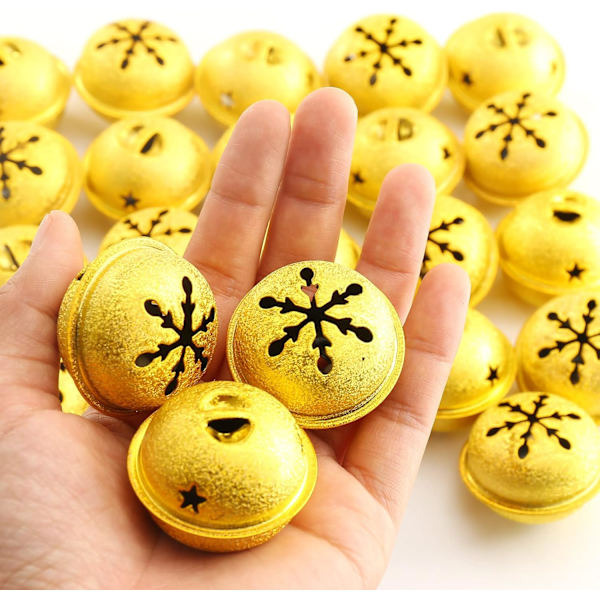 24 st guld Jingle Bells för hantverk 4 cm metall jul Jingle Bel