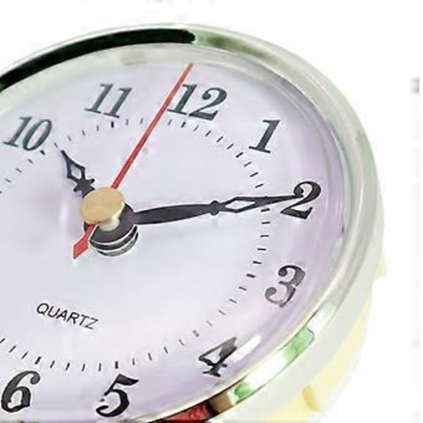 80mm/3,15 tommer Klassisk Ur Quartz Urværk Indsats Passer Diameter 75mm/2,95 tommer Hul Sort Metal Urviser Sølvfarve