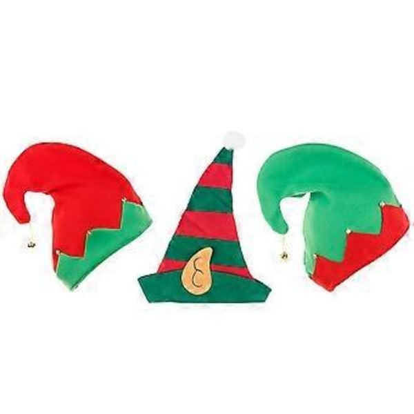 3 st Roliga Clownhattar Juldräkt Hatt Jul Utklädnad med Klockor