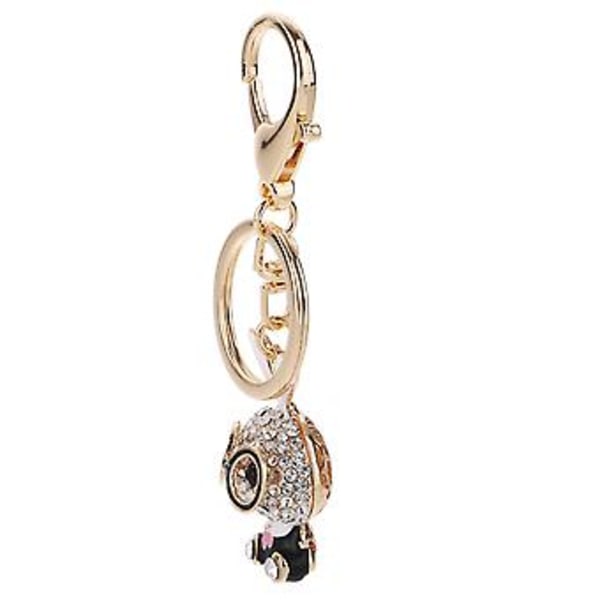 Sød Rhinestone Nøglering Zinklegering Taske Hængende Ornament Kaninform Nøglering