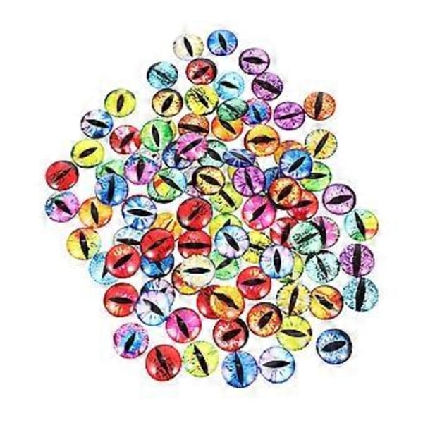 100 stk DIY Glassøyne Simuleringsøyelapper Leketøymaterialer Blandet Stil