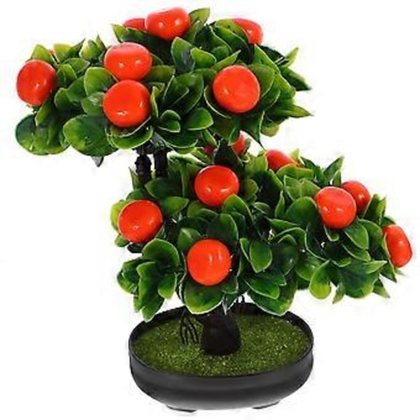 Kunstig frugttræ i potte, falsk frugttræ i potte til skrivebordet, falsk bonsai-ornament As Shown2