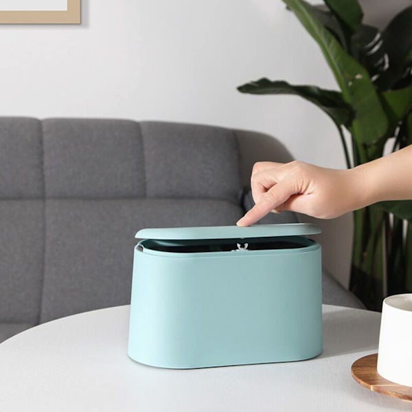 Mini Soptunna med Lock - Avtagbar Liten Soptunna, Liten Plast