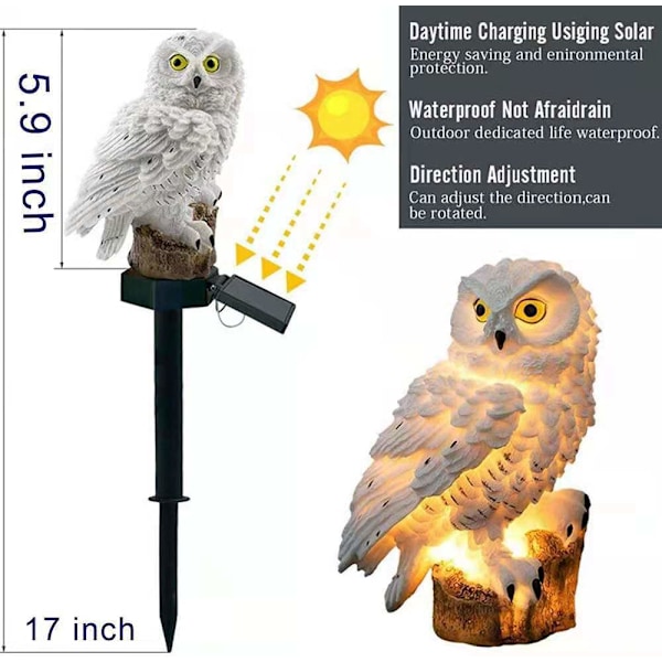 2 Stykker Haveugle Harpiks Ugle Statue Udendørs Ugle Have Miniature