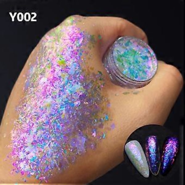 Nagelglitter Reflekterande Flakes Sparkles Reflekterande Färgglada Paljetter Nagellack Manikyr Nagelkonst Dekorationer för Kvinnor 05 5