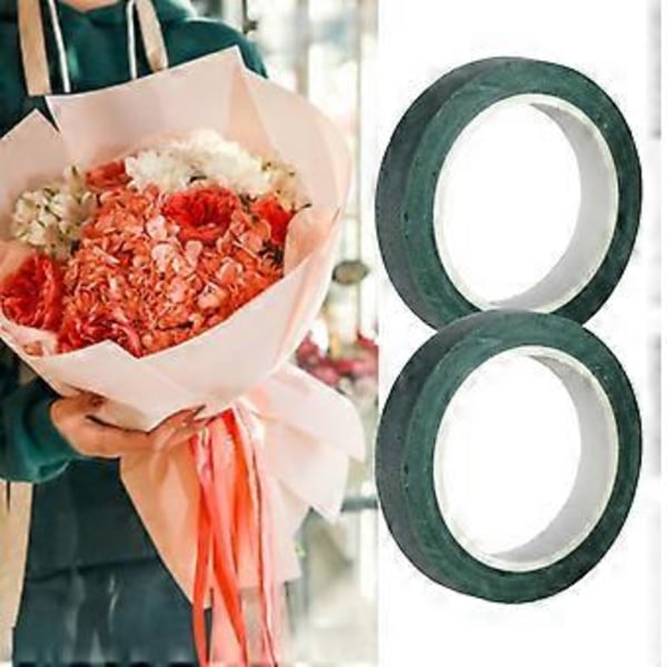 2 stk. DIY Håndværk Blomstertape Lysegrøn Blomstertape Bryllupsdekorationstape 20m til Blomsterarrangementer & Håndarbejde brun brown