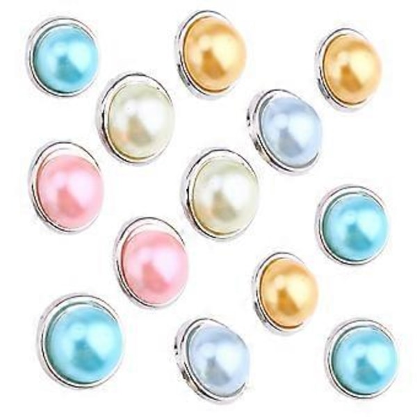 100 stk. Dekorative Mini Brads Runde Papirclips Perle Design Brads Tilfældig Farve