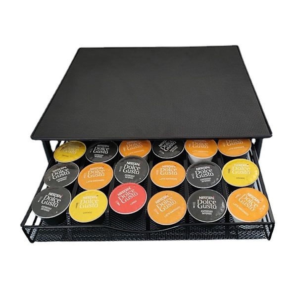 Svart kapsel kaffilagringsboks skuffemodell kaffemaskin base