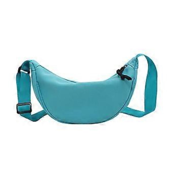 Fashionabel Skuldertaske i Canvas Brysttaske Casual til Fest Studerende Udendørs Hvid Blå Blue