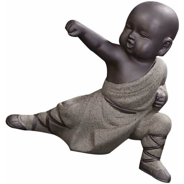 Mini Munk Ornamenter Kung Fu Buddha Statue Tepet Zen Hage Te