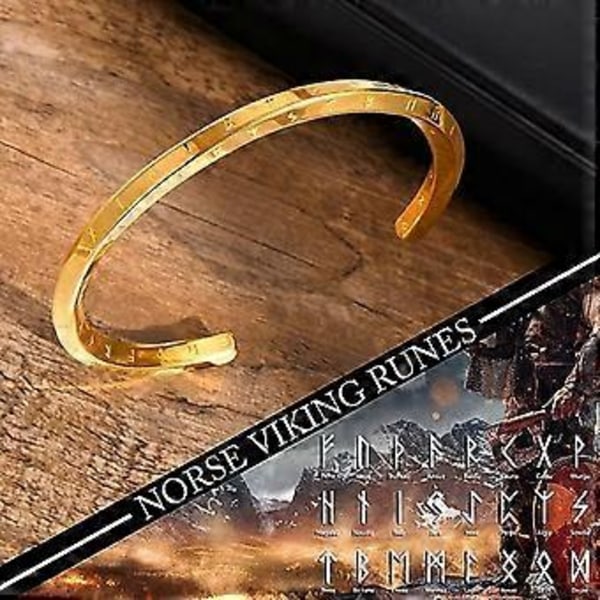 (Guld 60mm) Nordisk Viking Smykke Nordisk Herrearmbånd Beskytter Mobius Manchetarmbånd, en fødselsdagsgave til far/mand/bror/søn/ven