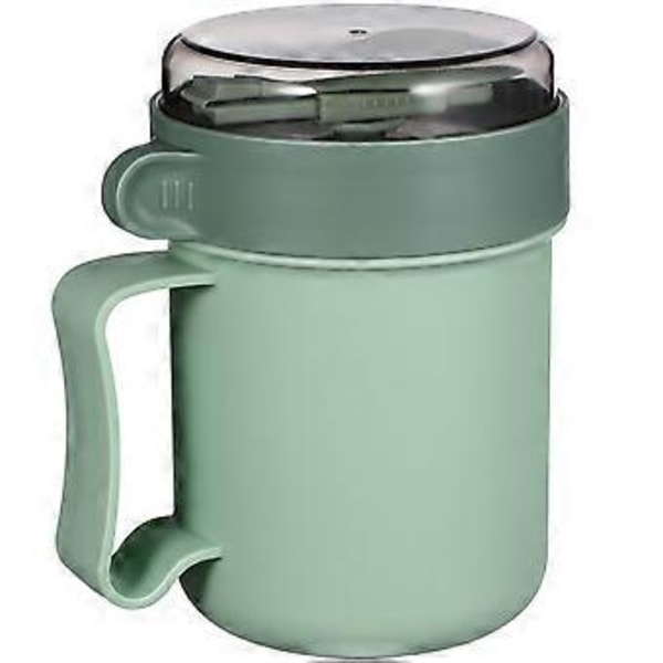 Mikrovågsugn Soppmugg med Lock och Skopa Portabel Frukostmugg Behållare för Havregrynsgröt Mjölk Soppa