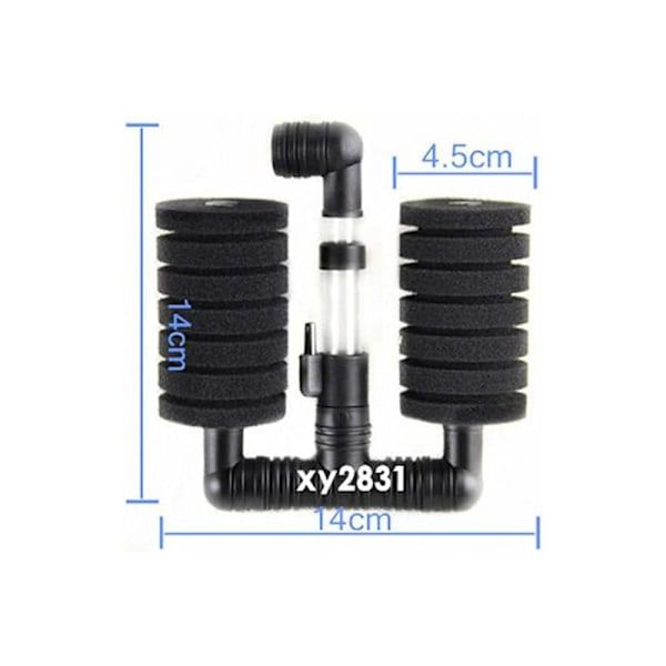 Akvariefilter, luftpumpesvampeskrubber dobbelthode biokjemisk
