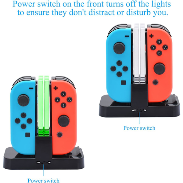 Kontrollerlader kompatibel med Nintendo Switch & OLED-modell f