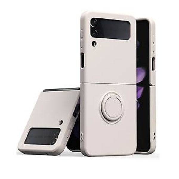 Silikoninen Integroitu Rengaskotelo Samsung Galaxy Z Flip4:lle Antique White
