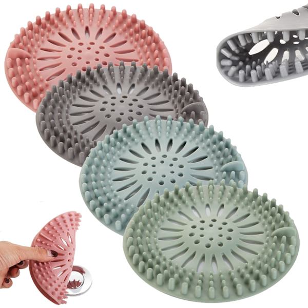 Silikon Håravlopp, 4-pack Silikondräneringsavlopp
