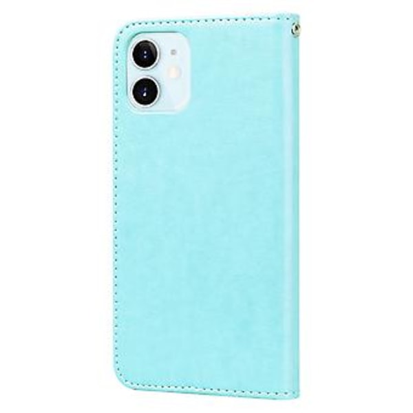 Ruusuaiheinen nahkakotelo iPhone 12:lle Green