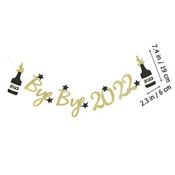 Party 2023 Banner Uudenvuodenjuhlat Ripustettava Kiiltävä Uudenvuodenkoriste Valokuvarekvisiitta Golden2